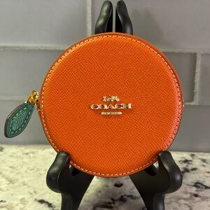 Coach Orange Leather Coin Wallet NWOT